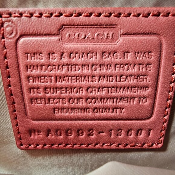 COACH 13601 Cricket Chalk Coral Leather Double Handle Satchel Shoulder Bag - Picture 13 of 16